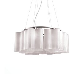 SL117.503.06 Люстра подвесная ST-Luce Серебристый/Белый с полосками E27 6*60W ONDE SL117.503.06 Люстра подвесная ST-Luce Серебристый/Белый с полосками E27 6*60W ONDE