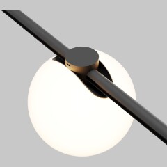 Maytoni ARITY Luna TR236-1-5W3K-B Черный трековый светодиодный светильник шар 110мм, с возможностью поворота прямо на шинопроводе, диммируется по Dali DT6 или 0-10V, LED SMD2835 Lumileds 5Вт 3000К 300Лм 120° CRI90 IP20 24В