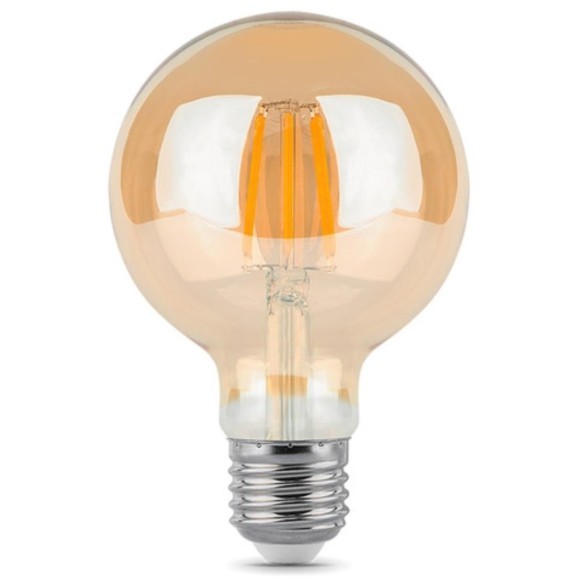 105802006-D Лампа Gauss Filament G95 6W 620lm 2400К Е27 golden диммируемая LED 1/20