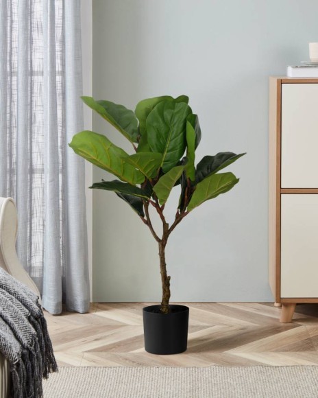 428021 YUBETSU Искусственное растение в горшке H900, Ø500, пластик, зеленый, черный 428021 YUBETSU Искусственное растение в горшке H900, Ø500, пластик, зеленый, черный