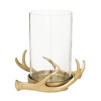 422236 SELISING Подсвечник алюминий/стекло золотой шале H220, Ø220