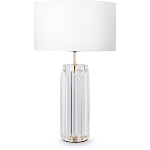 MOD304TL-01G Настольная лампа с белым тканевым плафоном и основанием из литого стекла, под лампу E27 Maytoni Muse