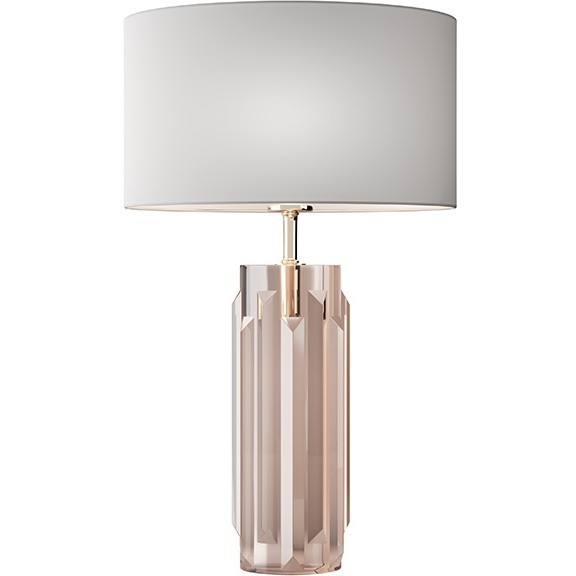 MOD304TL-01G Настольная лампа с белым тканевым плафоном и основанием из литого стекла, под лампу E27 Maytoni Muse