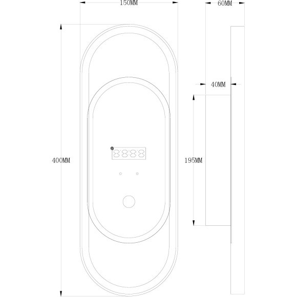 4690-1W Настенный светодиодный светильник с выключателем на основании и цифровыми часами, черный, 26Вт 2070Лм 4000К 120° 
