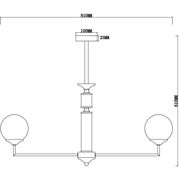 Люстра на штанге Freya FR5185PL-08BS Bolas под лампы 8xE27 60W