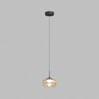 DK6741-BK+AM Светильник подвесной в виде стекляной янтарной чаши FLOA 12 Вт 3000К