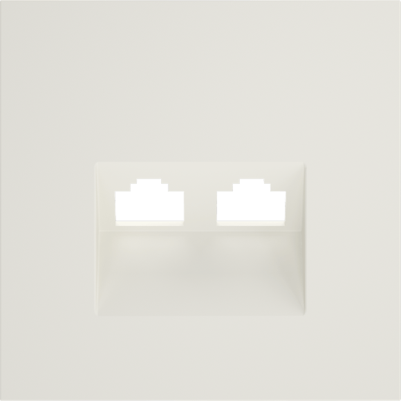 VLS001413 Накладка для розетки компьютерной двойной RJ45 категории 6Е (для проводов CAT5-CAT6 до 10 Гбит/сек) бежевого цвета VOLTUM S70 (хлопок)