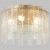 Crystal Lux RICARDO PL5 BRASS 3600/105 Светильник потолочный диаметром 41см, основание латунь, стеклянный рельефный плафон, лампы 5xE14 классический декоративный светильник для гостиной кухни и холла, неоклассика