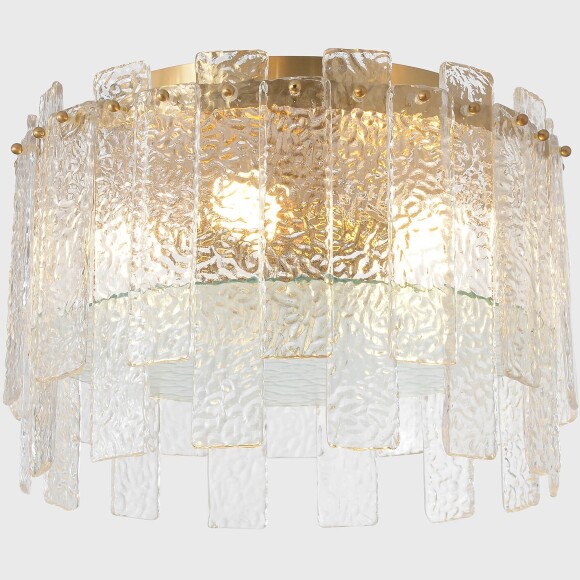 Crystal Lux RICARDO PL5 BRASS 3600/105 Светильник потолочный диаметром 41см, основание латунь, стеклянный рельефный плафон, лампы 5xE14 классический декоративный светильник для гостиной кухни и холла, неоклассика Crystal Lux RICARDO PL5 BRASS 3600/105 Светильник потолочный диаметром 41см, основание латунь, стеклянный рельефный плафон, лампы 5xE14 классический декоративный светильник для гостиной кухни и холла, неоклассика