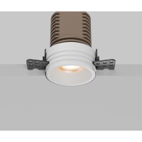 Maytoni Mini DL059-7W4K-TRS-W Белый круглый безрамочный светодиодный светильник-спот встраиваемый в ГКЛ, LED 7Вт 4000K 50° 650Лм CRI90 IP20 220V