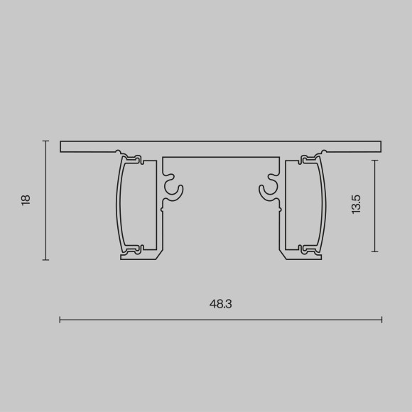 Алюминиевый профиль накладной 18x48 ALM-1848-B-2M