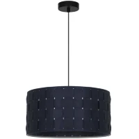 Arte Lamp Fleece A7097SP-1BK Подвесной современный светильник с плафоном 38 см, черно-синий фетровый абажур-цилиндр, черный металл, высота провода 100 см, лампа E27 1шт до 40Вт IP20 220В