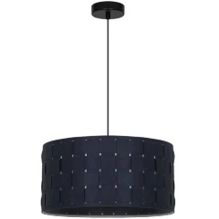Arte Lamp Fleece A7097SP-1BK Подвесной современный светильник с плафоном 38 см, черно-синий фетровый абажур-цилиндр, черный металл, высота провода 100 см, лампа E27 1шт до 40Вт IP20 220В