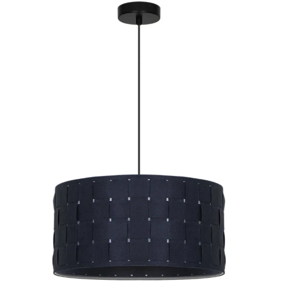 Arte Lamp Fleece A7097SP-1BK Подвесной современный светильник с плафоном 38 см, черно-синий фетровый абажур-цилиндр, черный металл, высота провода 100 см, лампа E27 1шт до 40Вт IP20 220В