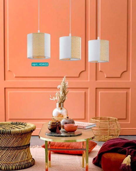 43402 EGLO ARNHEM Подвесной светильник с тремя лампами E27, 120Вт, бумажные плафоны водоросли, сталь, белый, коричневый 43402 EGLO ARNHEM Подвесной светильник с тремя лампами E27, 120Вт, бумажные плафоны водоросли, сталь, белый, коричневый