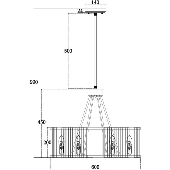 Люстра на штанге Maytoni MOD087PL-06G Solar под лампы 6xE14 40W
