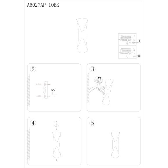 Настенный светильник Arte Lamp GUDJA A6027AP-10BK