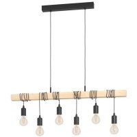 43513 Подвес TOWNSHEND, 6х60W(E27), L1000, B100, H1100, сталь, черный/дерево