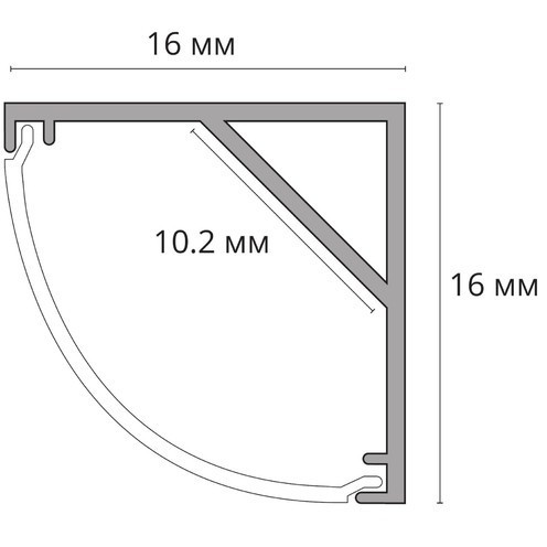 Профиль накладной угловой для лент шириной не более 10мм Arte Lamp SURFACE A161606S