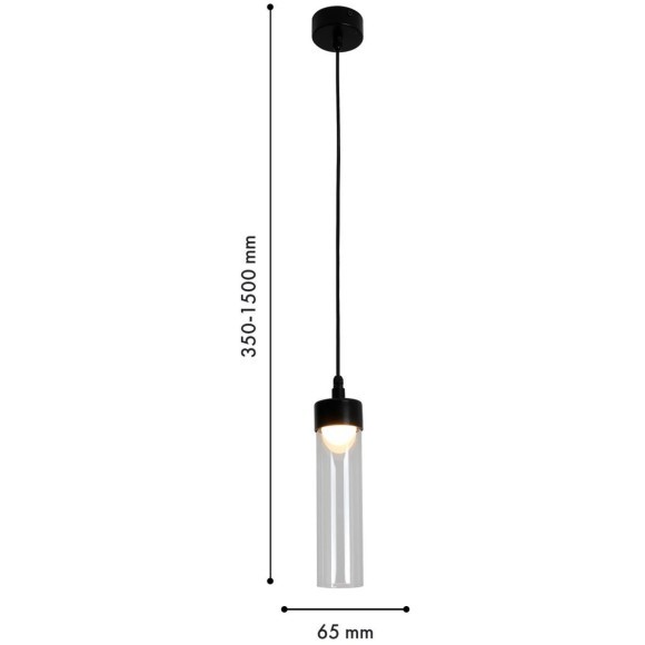 4702-1P, подвес, D65xH320/1500, LEDx5W, 325LM, 3000K, IP54, included