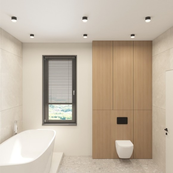 Накладной влагозащищенный светильник Denkirs AQUA DK-DH2610-BK (GX53, LED, IP44, черный)