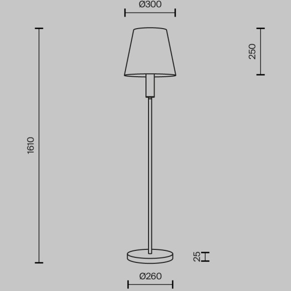 Напольный светильник (торшер) с благородным серым мрамором Maytoni Lira MOD483FL-01BS