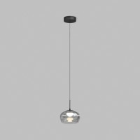 DK6741-BK+SM Светильник подвесной в виде стекляной серой дымчатой чаши FLOA 12 Вт 3000К