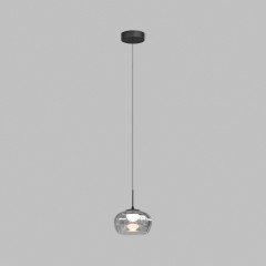 DK6741-BK+SM Светильник подвесной в виде стекляной серой дымчатой чаши FLOA 12 Вт 3000К
