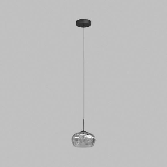 DK6741-BK+SM Светильник подвесной в виде стекляной серой дымчатой чаши FLOA 12 Вт 3000К