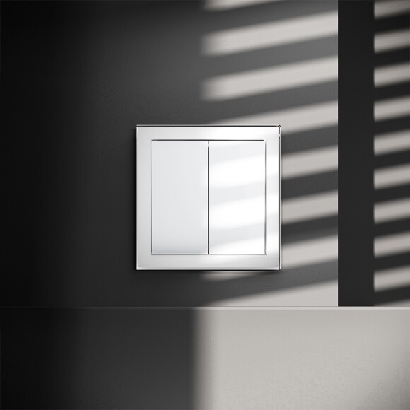 VLS020101 Выключатель встраиваемый двухклавишный белого глянцевого цвета 10А (2200 Ватт) VOLTUM S70 (белый глянцевый)