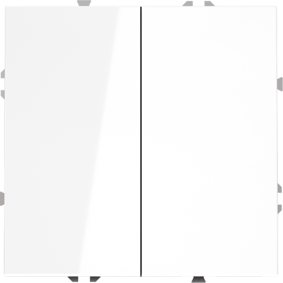 VLS020101 Выключатель встраиваемый двухклавишный белого глянцевого цвета 10А (2200 Ватт) VOLTUM S70 (белый глянцевый)