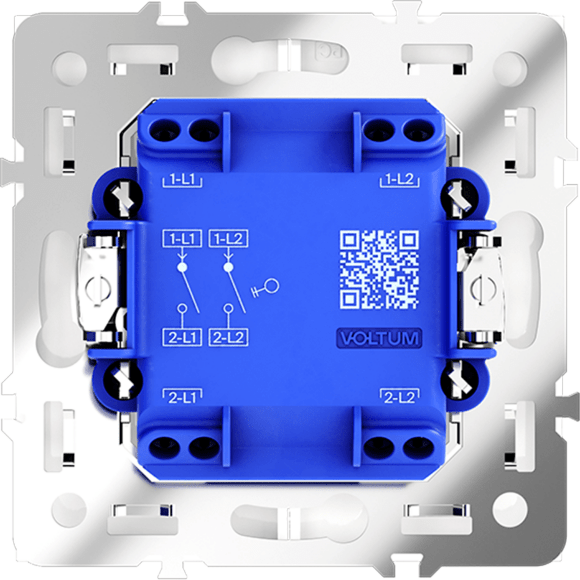 VLS020101 Выключатель встраиваемый двухклавишный белого глянцевого цвета 10А (2200 Ватт) VOLTUM S70 (белый глянцевый)