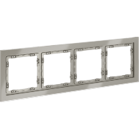 VLS110404 Рамка стеклянная для электрических изделий VOLTUM серии S70 на 4 поста шелкового цвета из стекла