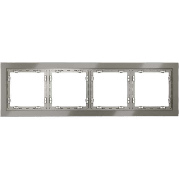 VLS110404 Рамка стеклянная для электрических изделий VOLTUM серии S70 на 4 поста шелкового цвета из стекла