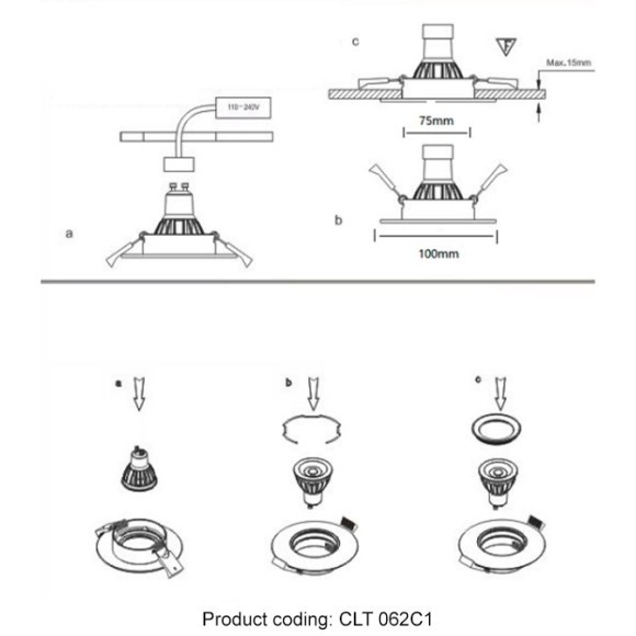 Светильник встраиваемый Crystal Lux CLT 062C1 BL