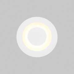 Встраиваемый в стены уличный светильник Maytoni Limo O037-L3W3K LED 3Вт 3000K 120лм 72° CRI80, IP65, белый матовый алюминий, подсветка дорожек, фасада или лестницы, диаметр 62 мм