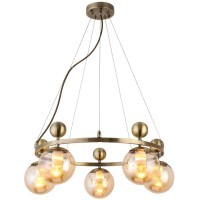 SLE106303-05 Светильник подвесной Бронзовый/Прозрачный, Янтарный E27 5*60W PECHIO