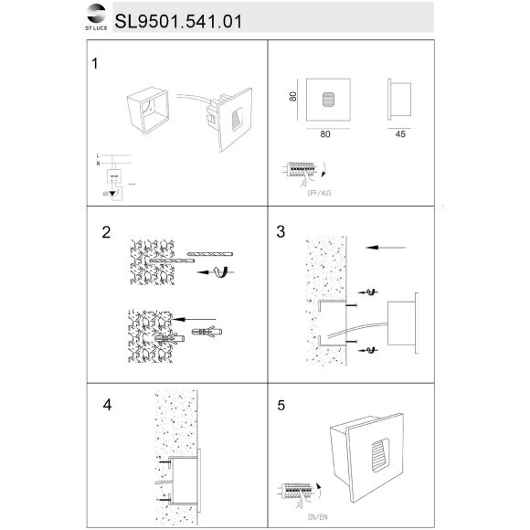 SL9501.541.01 Светильник уличный настенный ST-Luce Белый LED 1*1W 4000K VISANO