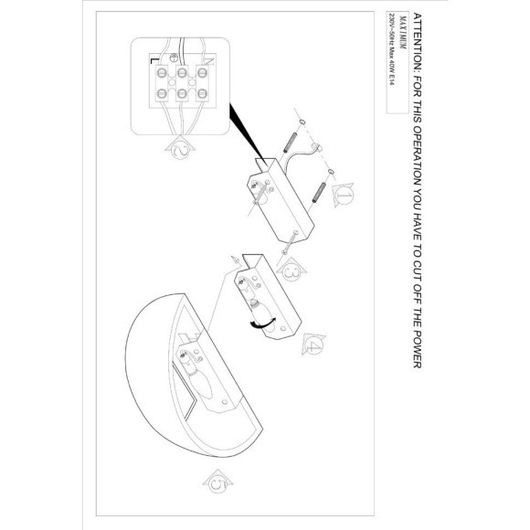 Бра Odeon Light 3551/1W G IPS под лампу 1xE14 40W
