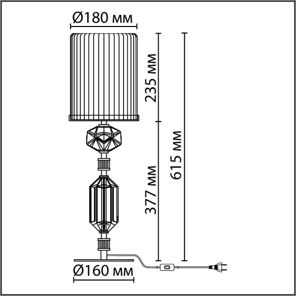 Настольная лампа E14 1*40W TERRA 5414/1T