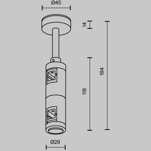 Комплектующие для систем освещения с токоведущими элементами Technical TRA156C-D1-PT