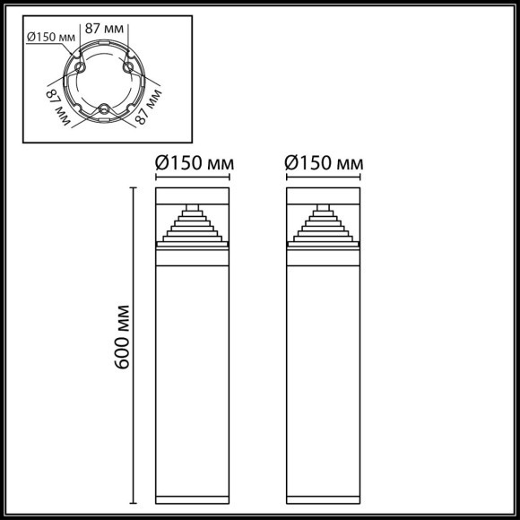 7140/20GL Ландшафтный светильник Odeon Light NATURE IP65 LED 20W Ra80 672Лм 360° 3000K 85-265V HULK