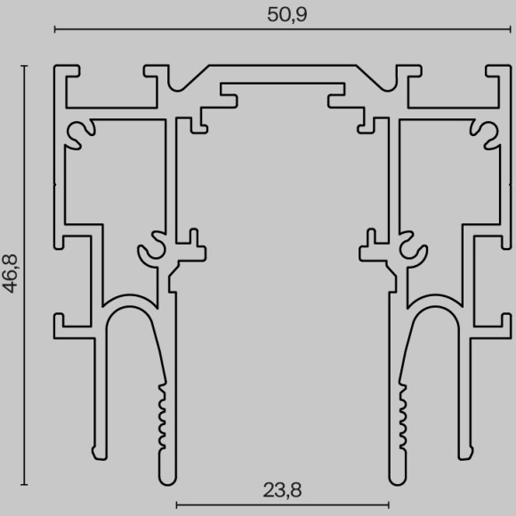 Шинопровод для монтажа в натяжной потолок Exility ClipLine, 2м TRX034-SCCL-422B