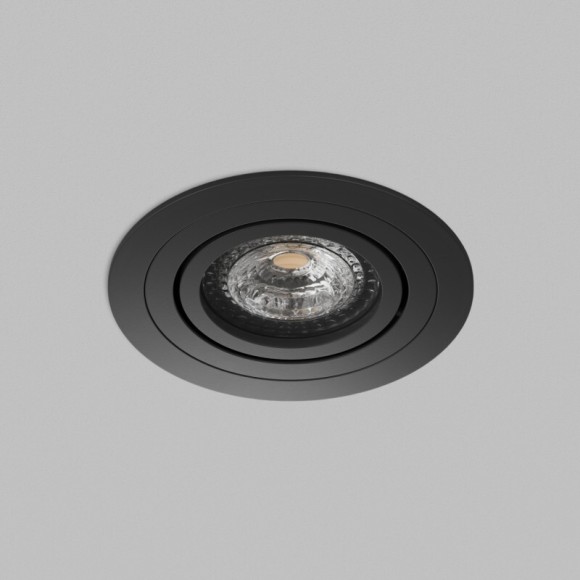 Встраиваемый точечный светильник Denkirs PRIME DK‑DH2020‑BK (GU5.3, LED, 15 Вт, IP20, черный, алюминий, поворотный)