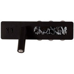 4692-1W Настенный черный светодиодный светильник с доп. подсветкой и 2 независимыми включателями 6.5Вт+16Вт, 55Лм+1470Лм, 4000K