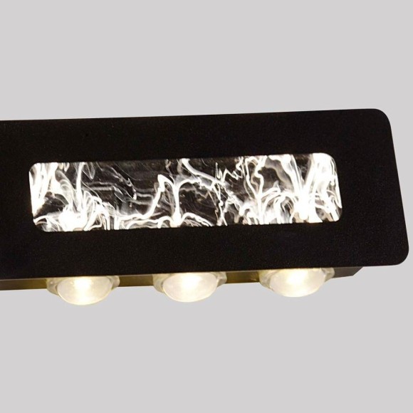 4692-1W Настенный черный светодиодный светильник с доп. подсветкой и 2 независимыми включателями 6.5Вт+16Вт, 55Лм+1470Лм, 4000K