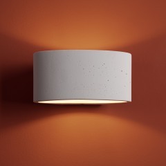 Настенный светильник (бра) графитового цвета с плафоном из цемента с лампой G9 Freya Terra FR5582WL-01GF