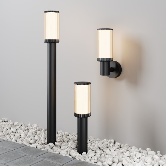 O502WL-01B Уличный настенный светильник в виде фонаря под лампу E27 макс. 23Вт, IP65 Maytoni Rib