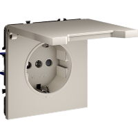 VLS040303 Розетка встраиваемая с заземлением, защитными шторками и крышкой 16 Ампер (3500 Ватт) кашемирового цвета VOLTUM S70 (кашемир)