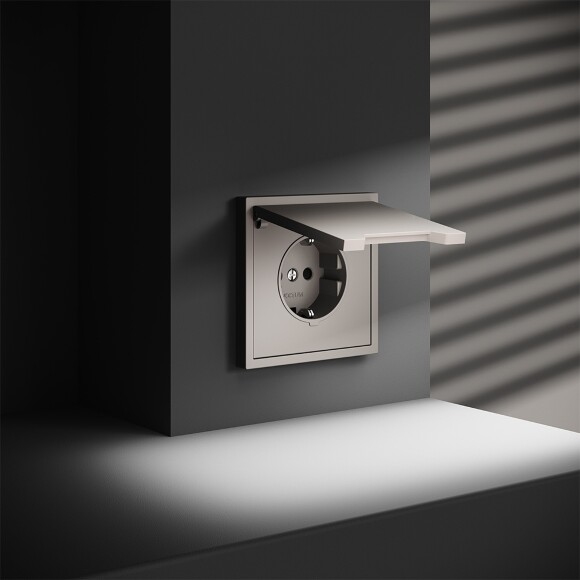 VLS040303 Розетка встраиваемая с заземлением, защитными шторками и крышкой 16 Ампер (3500 Ватт) кашемирового цвета VOLTUM S70 (кашемир) VLS040303 Розетка встраиваемая с заземлением, защитными шторками и крышкой 16 Ампер (3500 Ватт) кашемирового цвета VOLTUM S70 (кашемир)